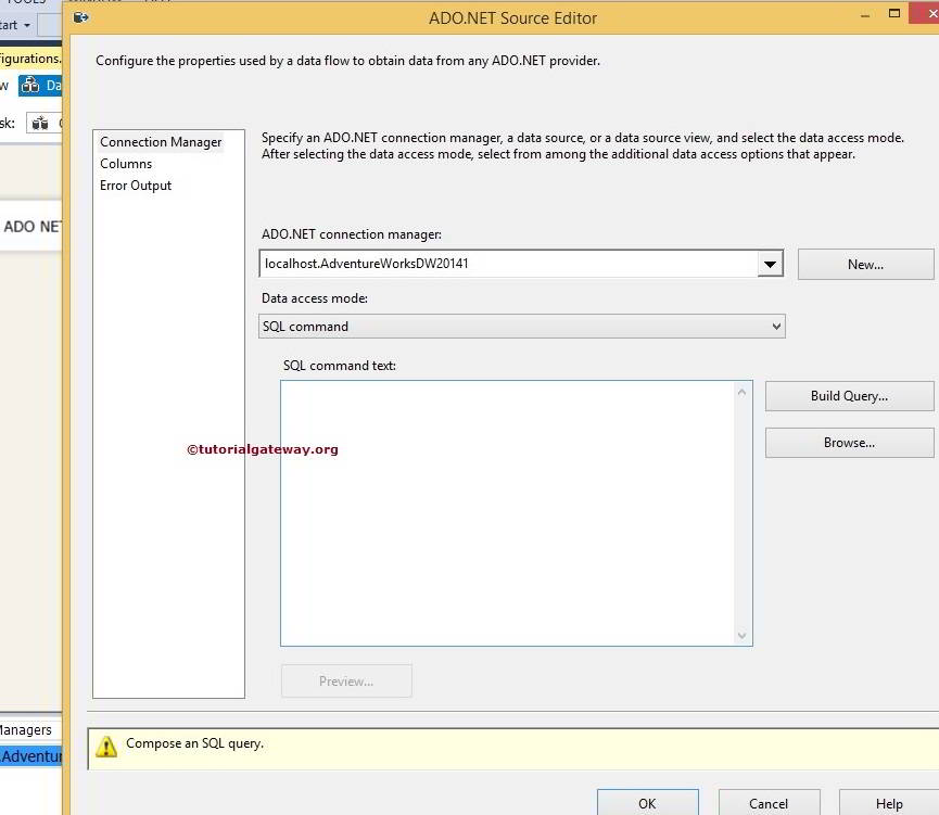 ADO.NET Source in SSIS 5