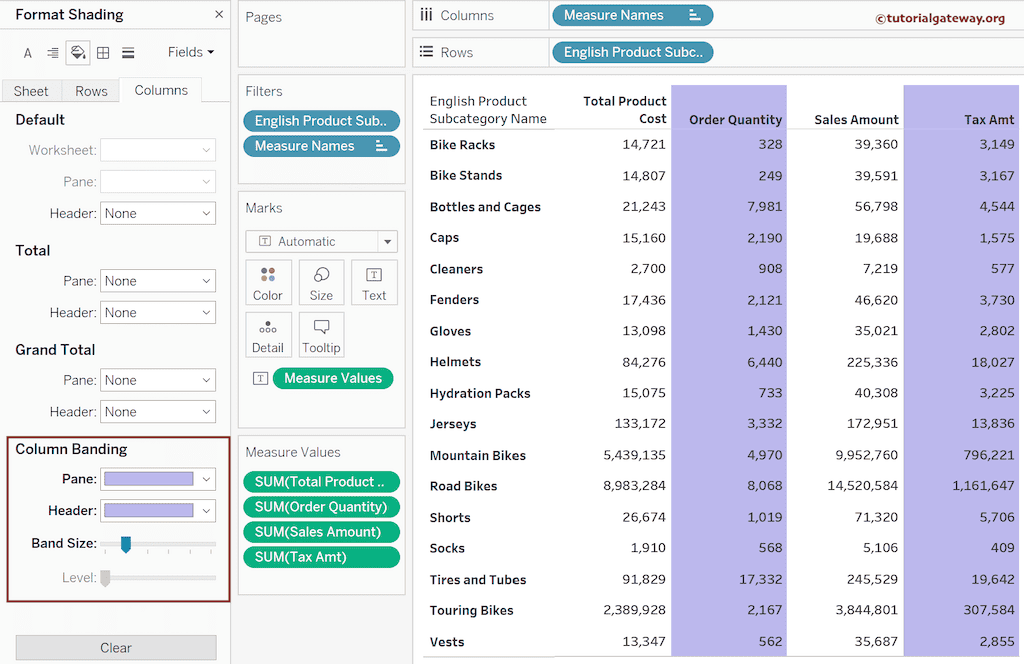 Add Alternative Column Colors to Table, Matrix, or Crosstab 3