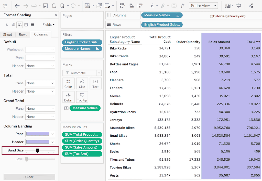 Add Alternative Column Colors to Table, Matrix, or Crosstab 4