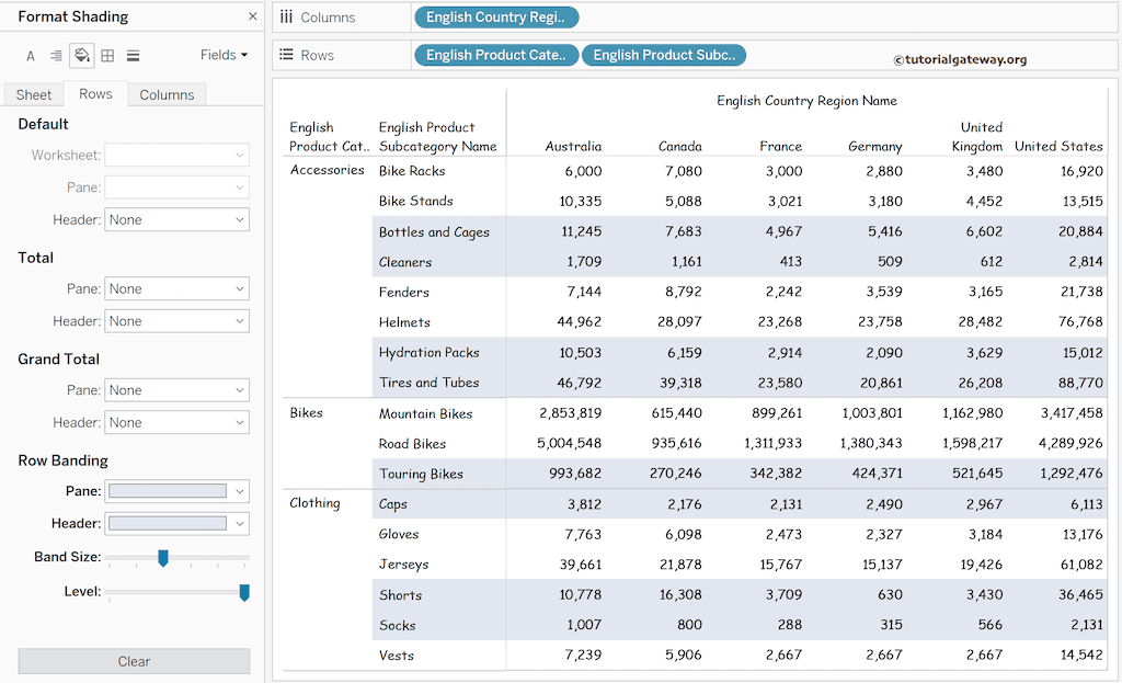 Add Multiple Alternative Row Color in Tableau