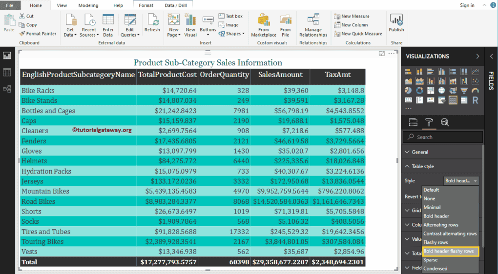 Add Alternative Row Colors to Power BI Table 6