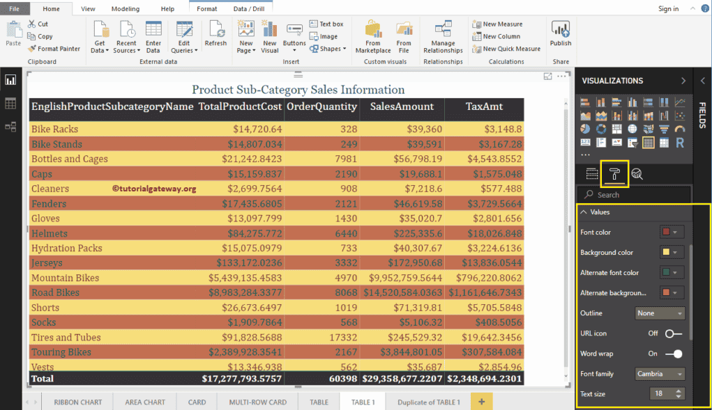 Add Alternative Row Colors to Power BI Table 8