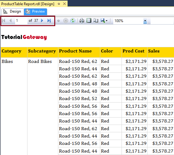 Add Headers and Footers to a SSRS Report preview 12