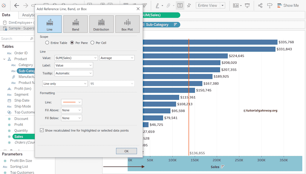 Add Reference Line using Parameter 1