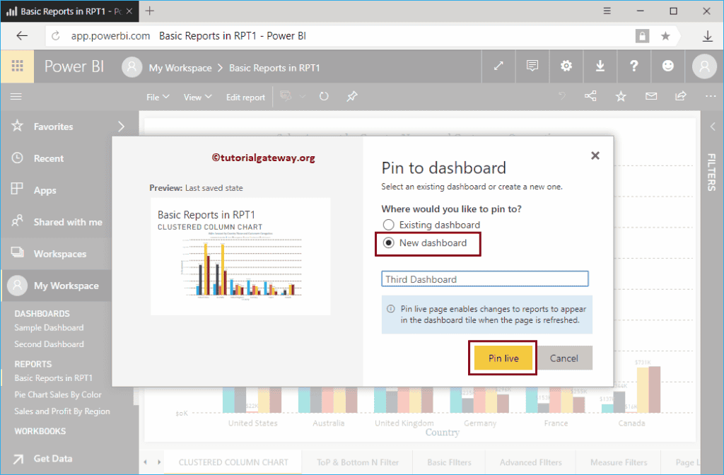 Add Reports to Power BI Dashboard 12