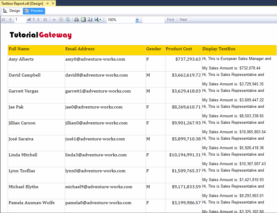 Add TextBox to Report 17