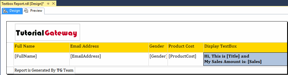 Add TextBox to Report 24