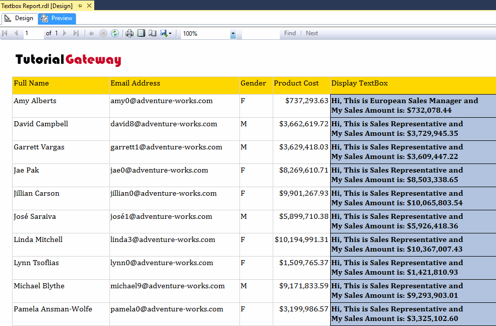 Add TextBox to Report 25