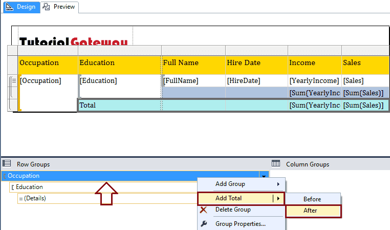Add Grand Total to a Report 10
