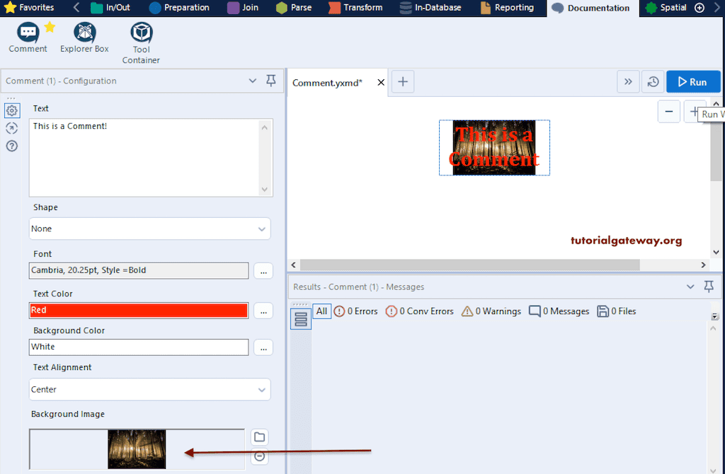 Add Background Image to the Comment box