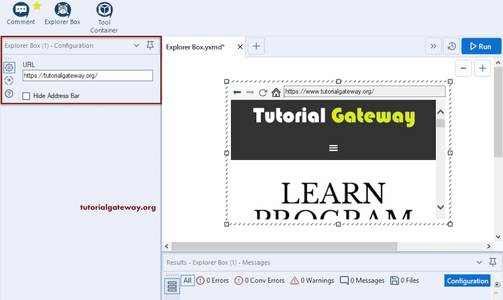 Please provide the URL to show the Web Page