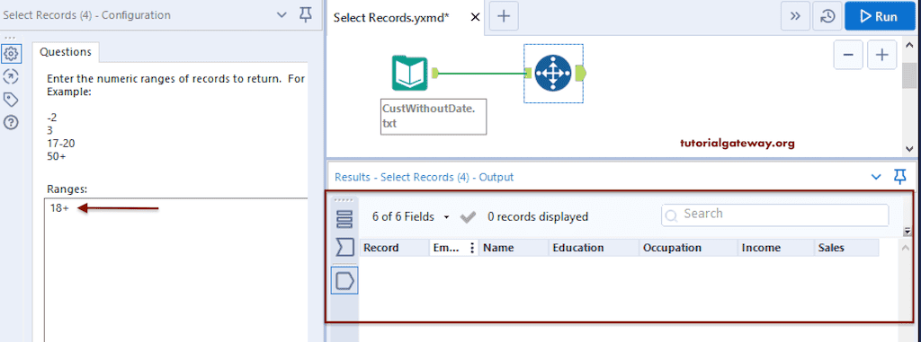 Range has No records