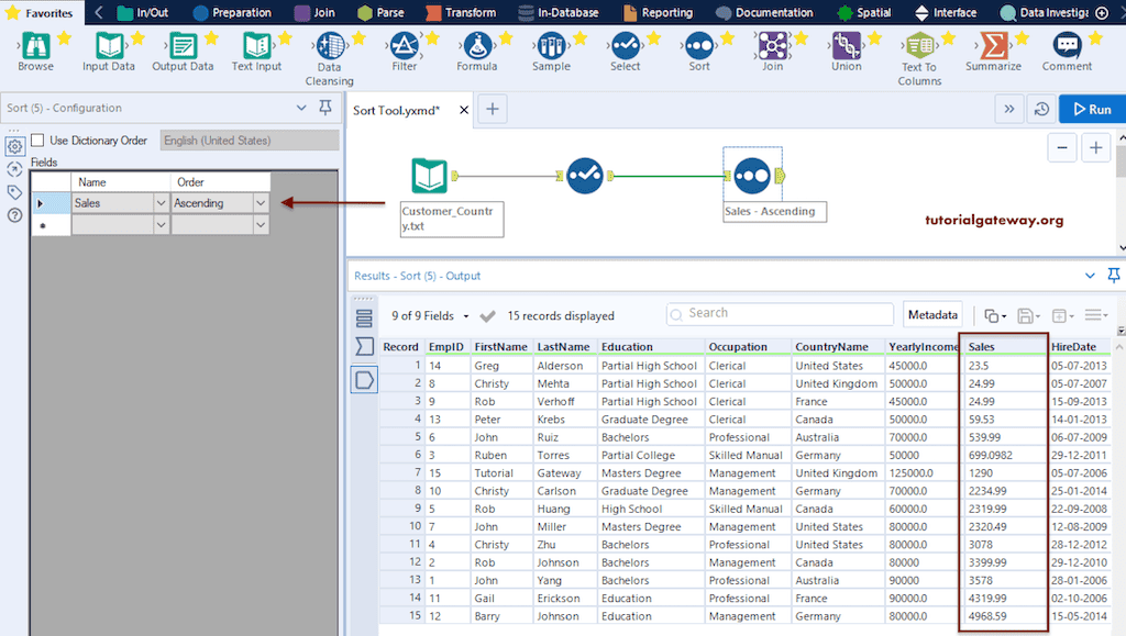 Sort Tool - Ascending and Descending 13