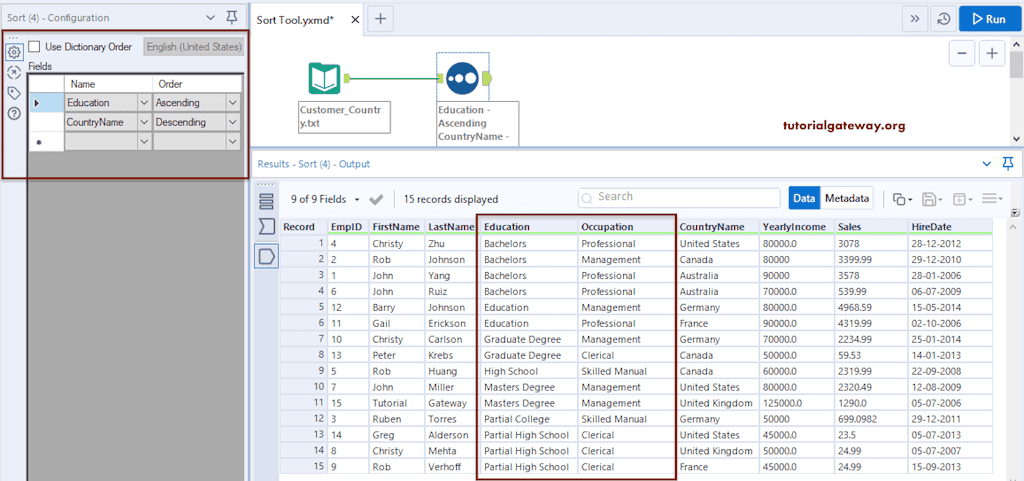 Multiple Columns with Ascending and Descending options