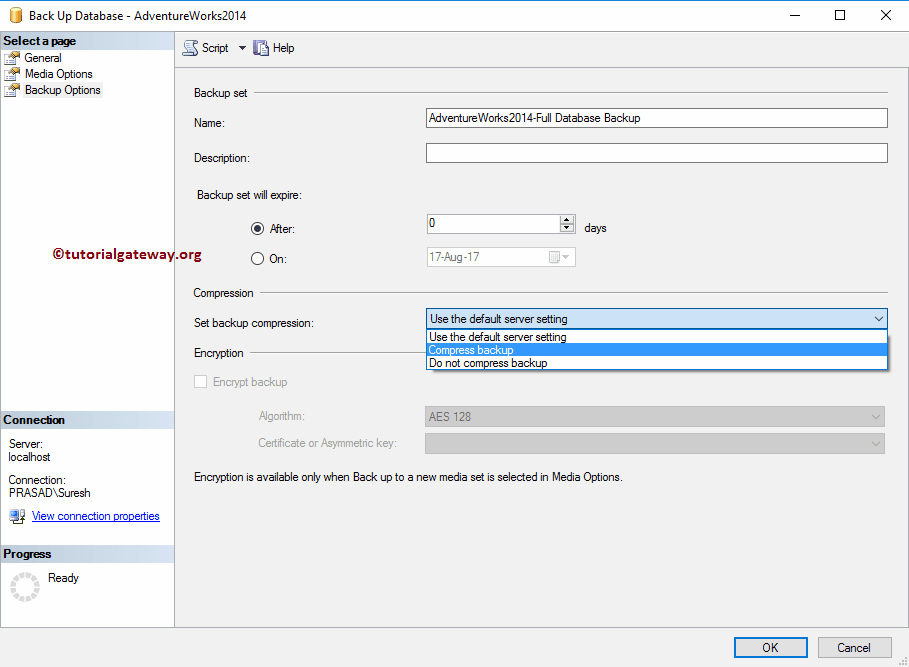 Compress Backup Database