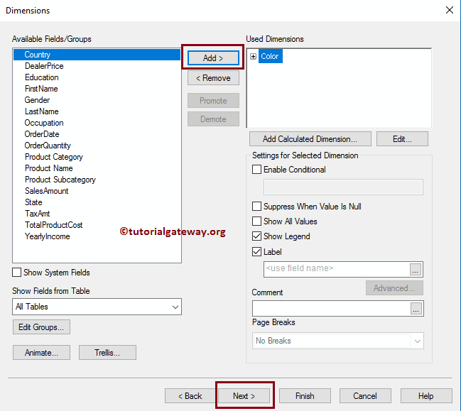Add Available Fields to User Dimension 7