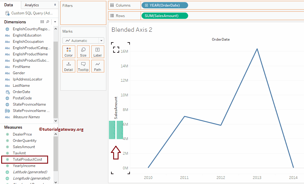 Blended Axis in Tableau 5