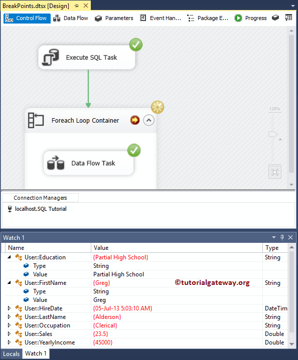 Breakpoints in SSIS 11