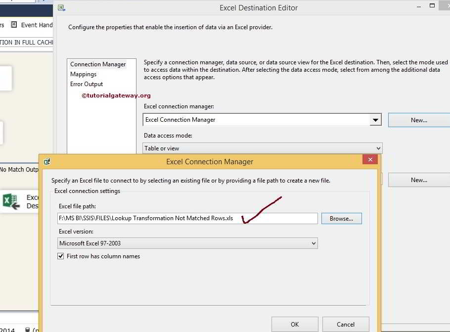 Browse Excel File for Not Matched Rows