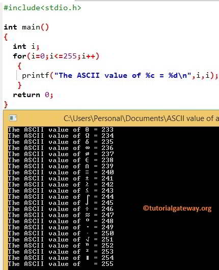 Program to find ASCII Value of a Character 2