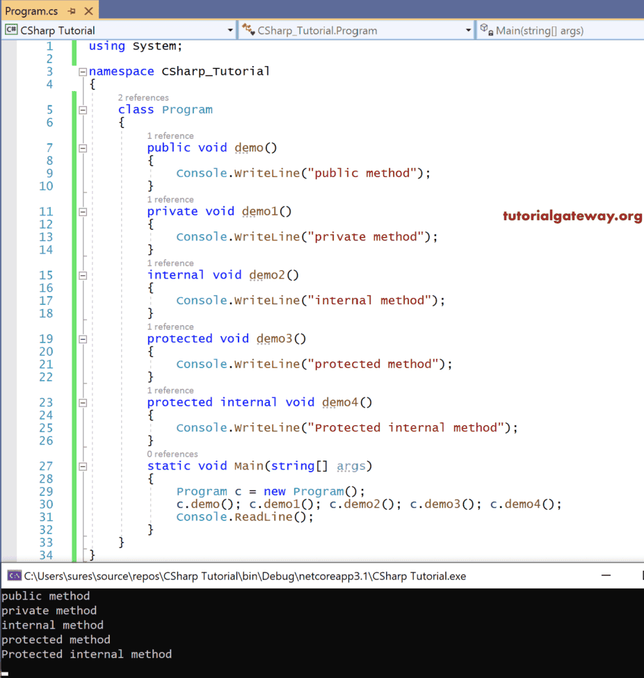 Accessible members of the class