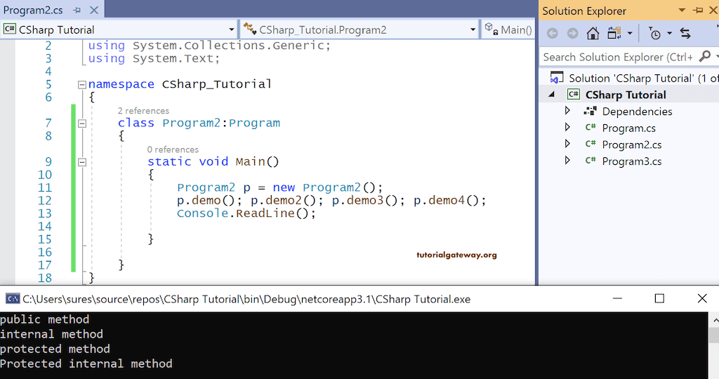 C# Access Modifiers 2