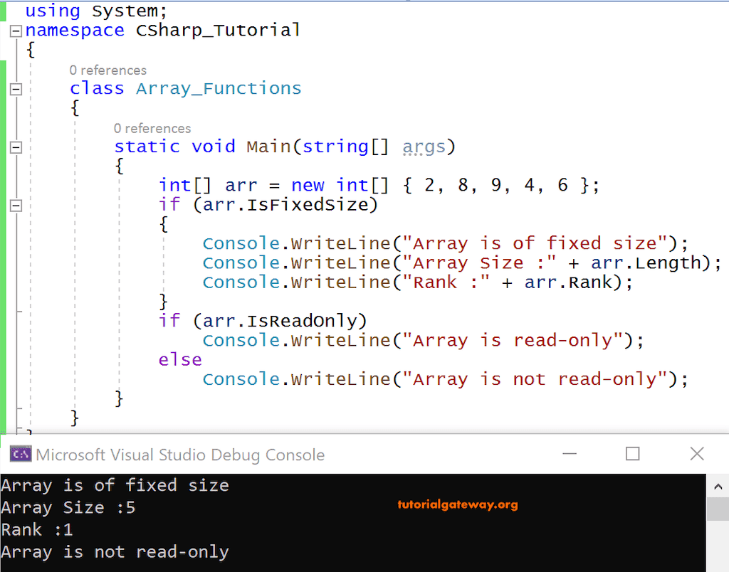 C# Array Functions 1
