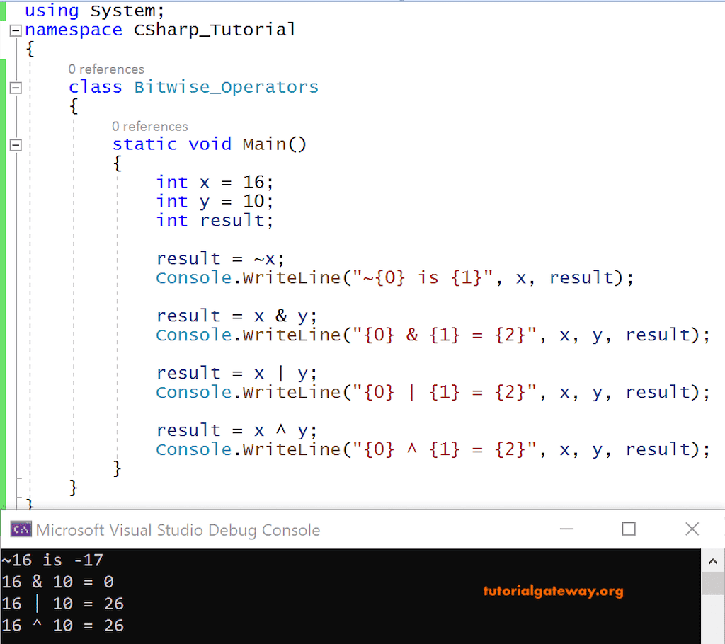 Bitwise Operators Example