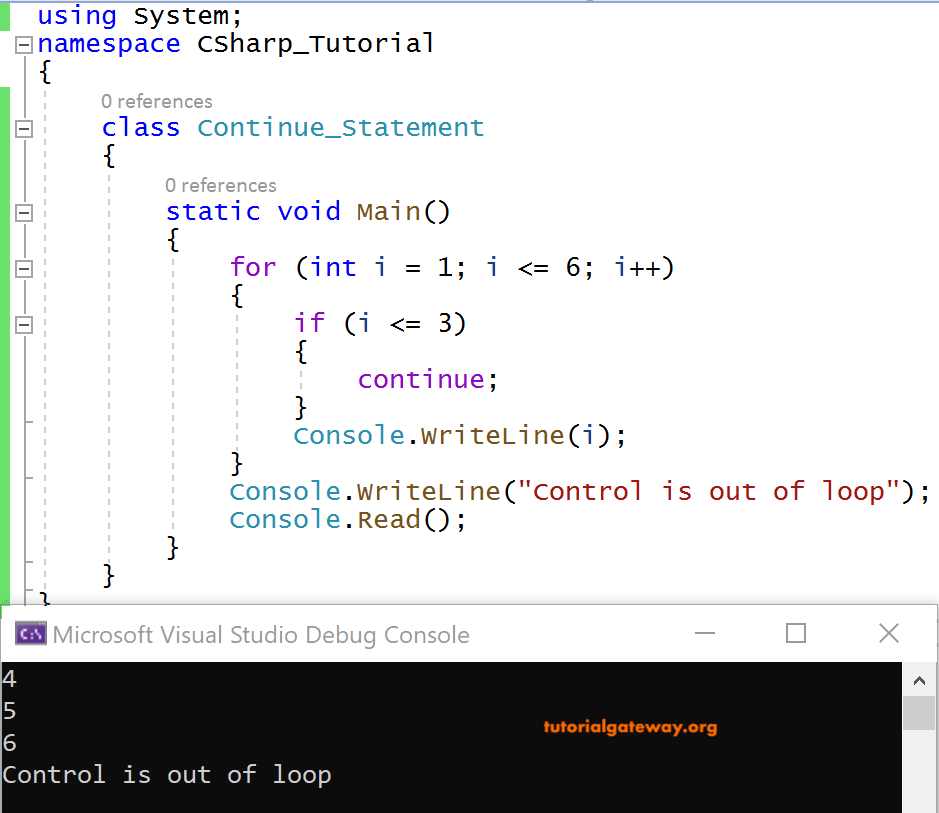 Continue Statement 2