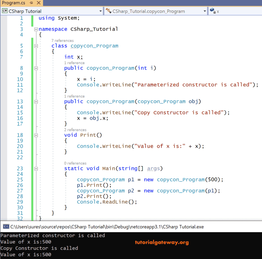 Copy Constructor Example