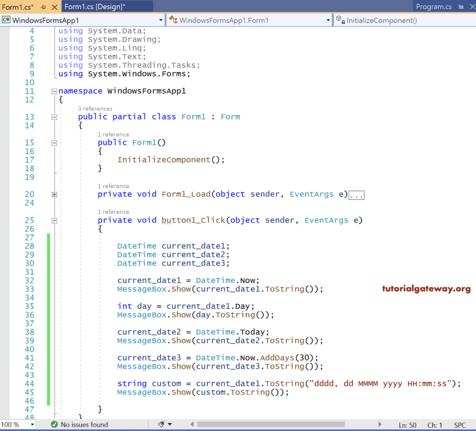 C# Date Format Example