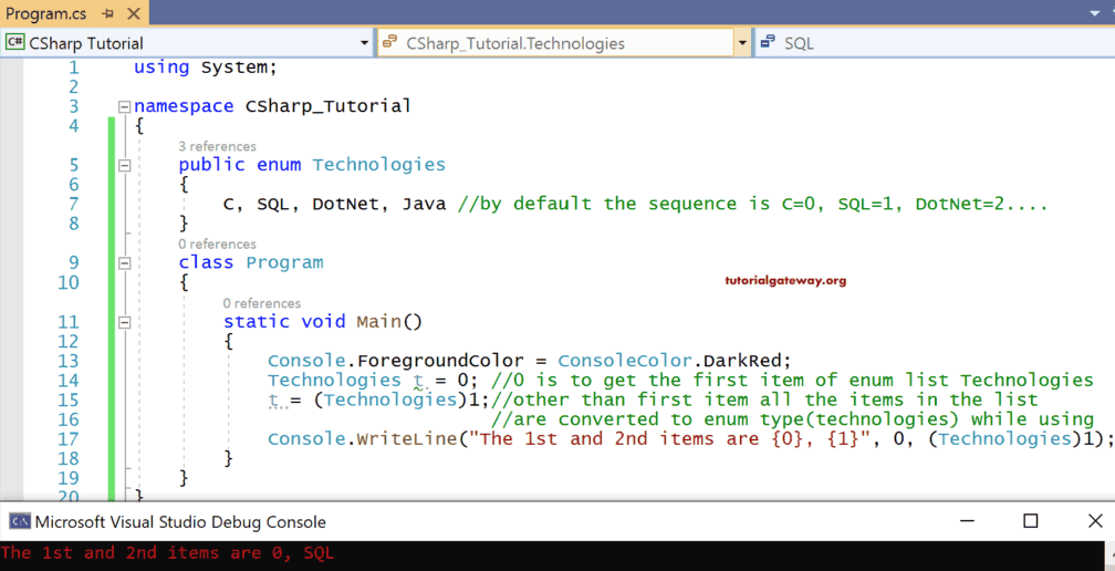 C# Enumerator or Enum Example 1