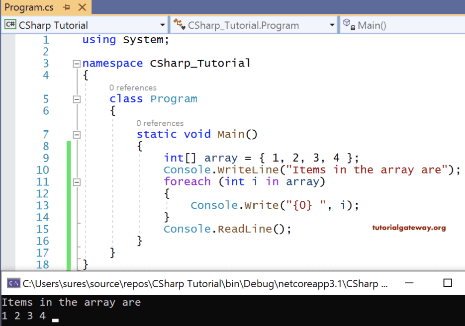 Foreach Loop Example