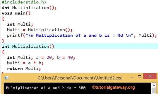 Function with No Parameters and with Return Value