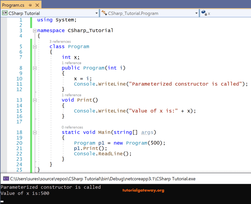 Parameterized Constructor