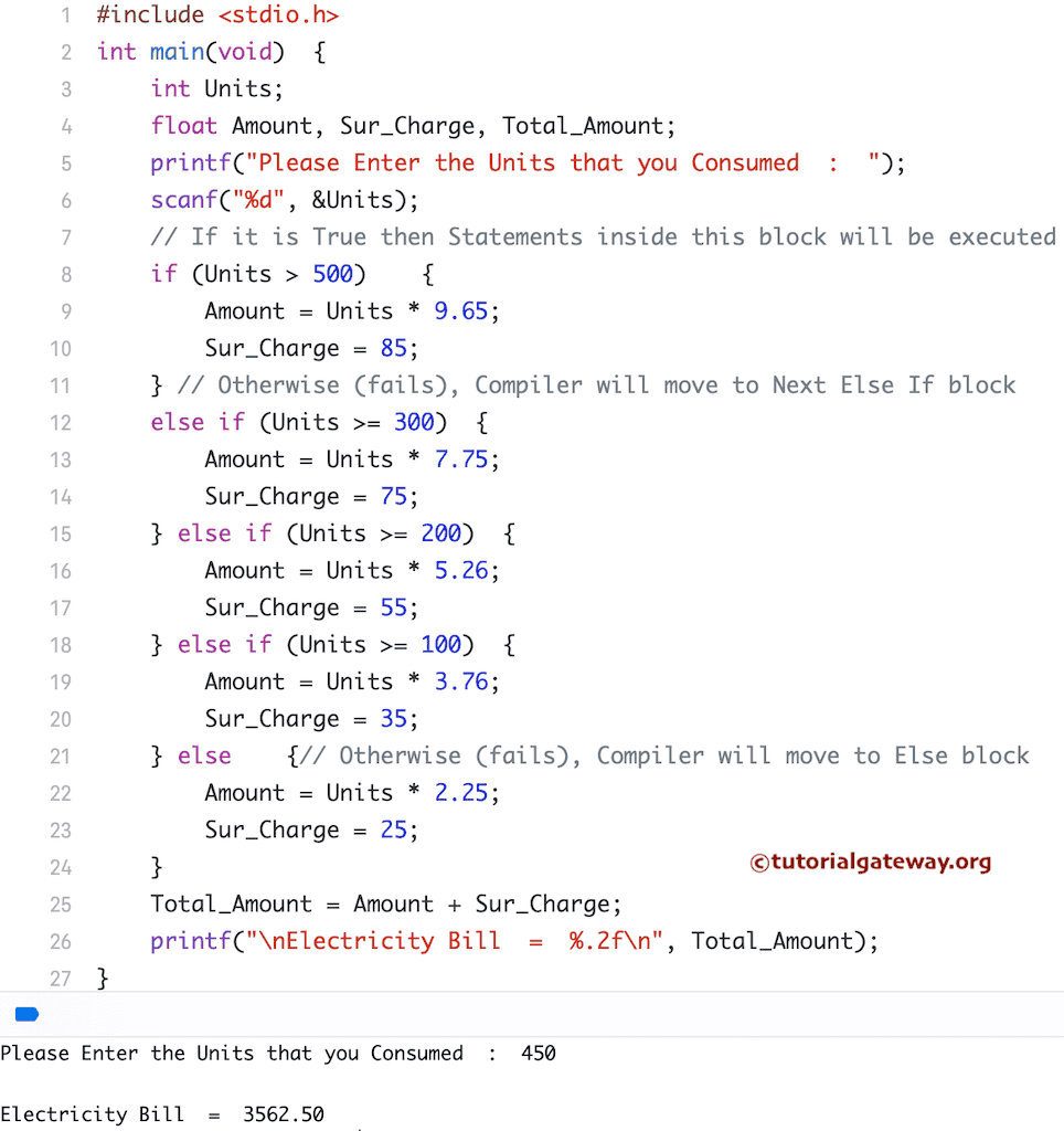 Calculate Electricity Bill Example 2