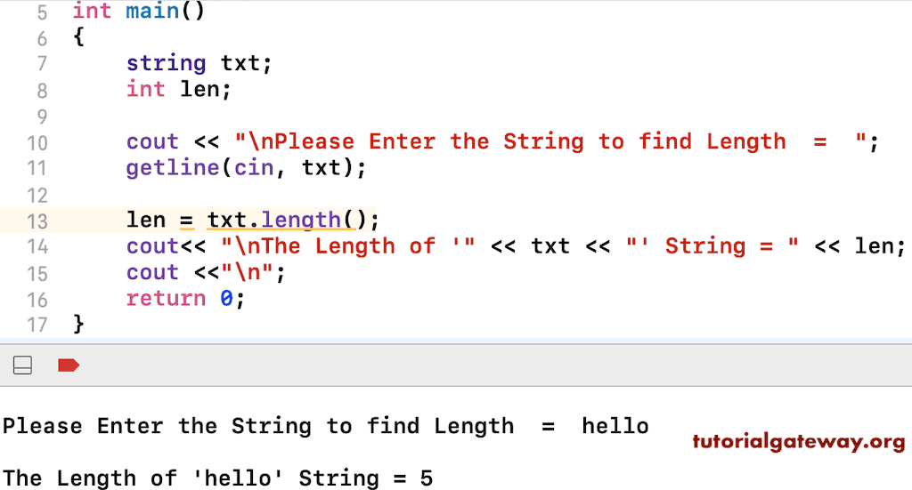 Program to Find String Length