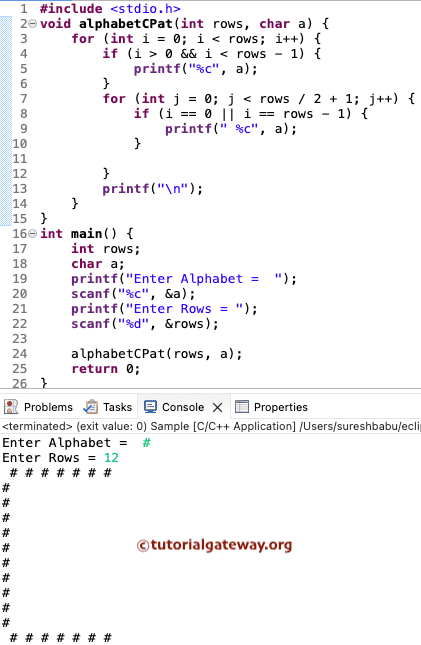 Program to Print Alphabet C Pattern