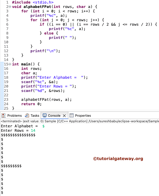 Program to Print Alphabet F Pattern