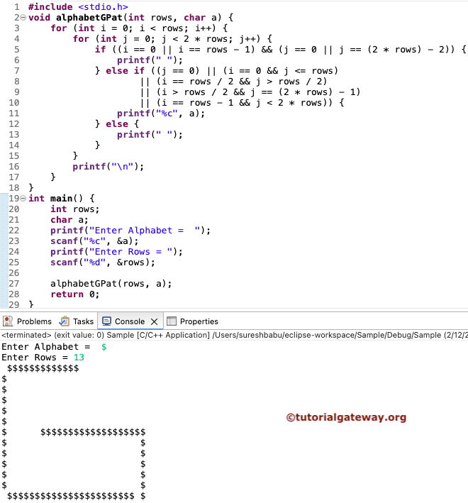 C Program to Print Alphabet G Pattern