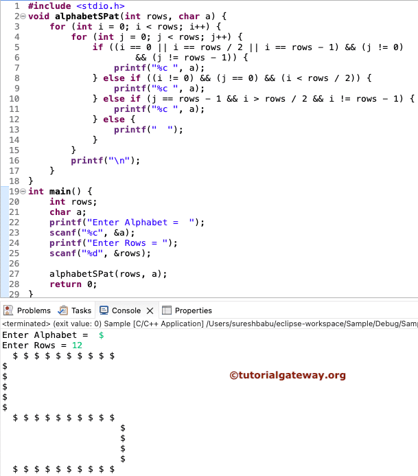 Program to Print Alphabet S Pattern