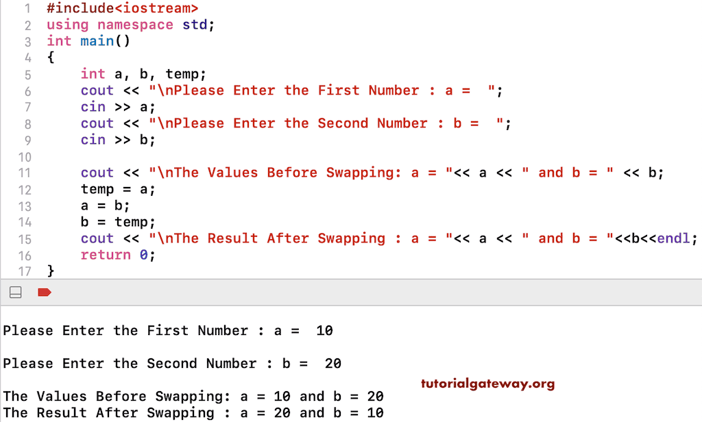 Program to Swap Two Numbers