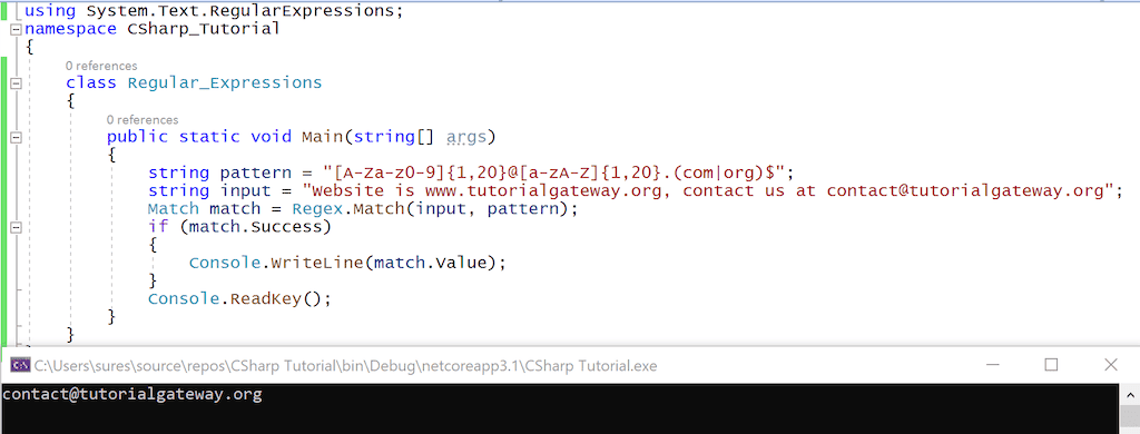 C# Regular expressions Example 2