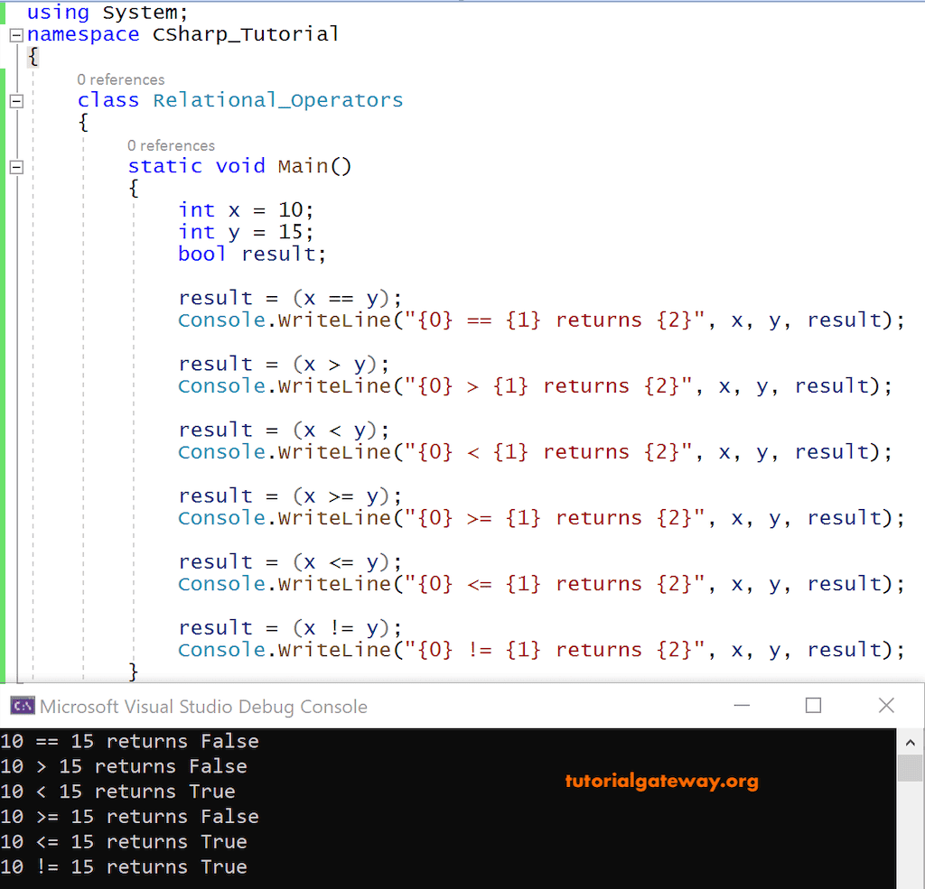 C# Relational Operators 1
