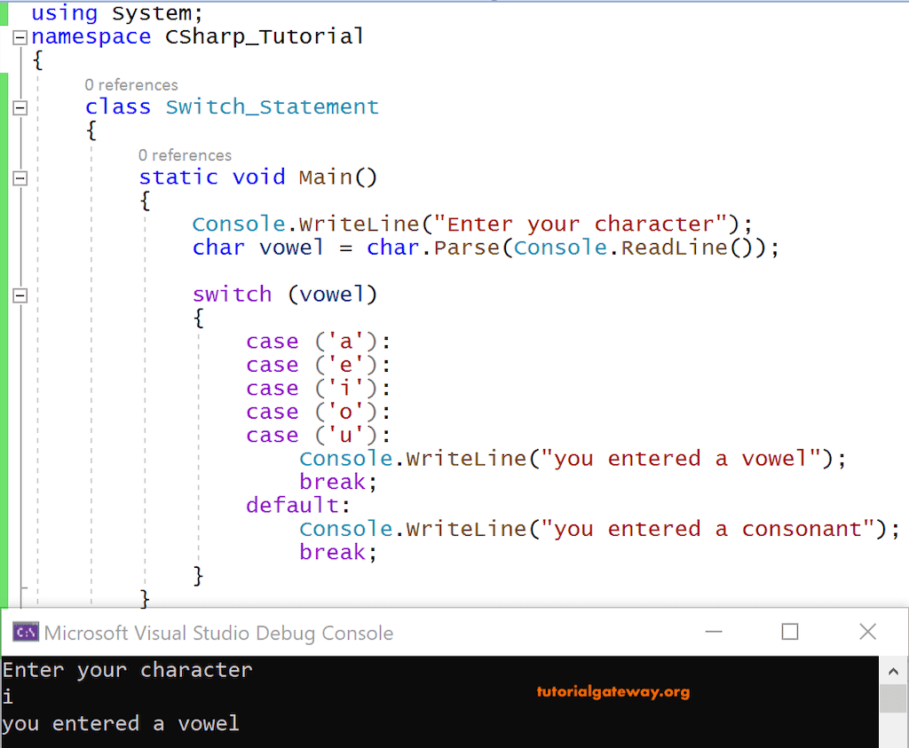 Switch Case Example 2