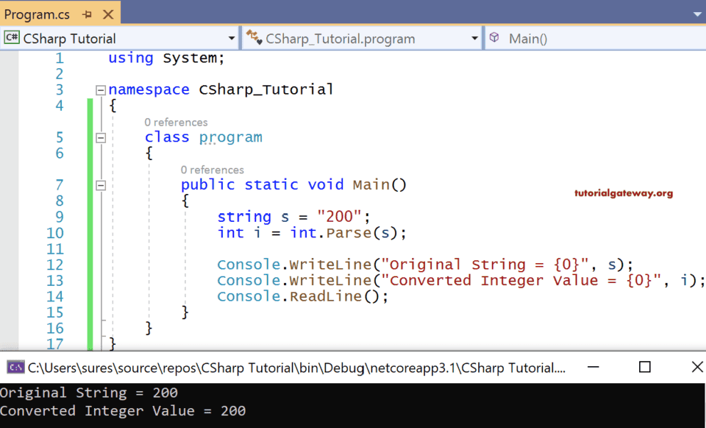 Datatype Conversion from string to int