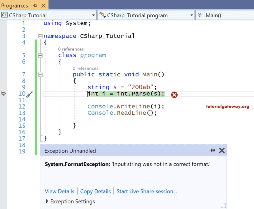 Type Casting Errors exception handling