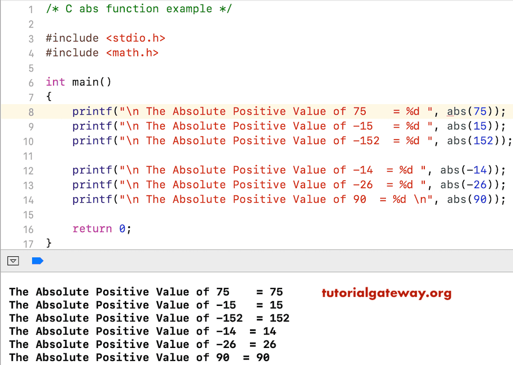 abs function example