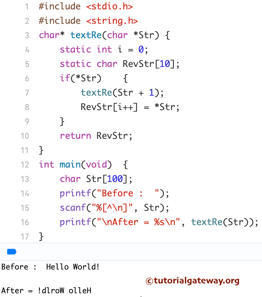 program to Reverse a String Using Pointers