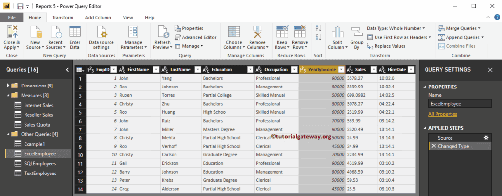 Change Data Types of a Column in Power BI 2